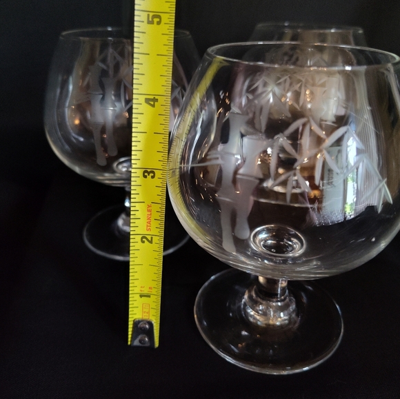 Set Of Noritake Sasuke Etched Crystal Bamboo MCM Brandy Snifter (3), Japan - Picture 4 of 5